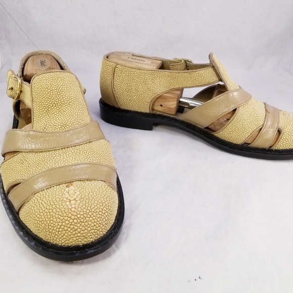 SIAM LEATHER  GOODS SLG MEN FISHERMAN BEIGE SANDALS HANDMADE SZ 11-11.5 $750 * - Picture 4 of 9